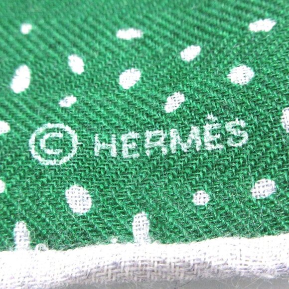 Auth HERMES Carrejean/Shawl Carre 140 H243430S veil emerald Gris Chine Cashmere - Picture 2 of 6